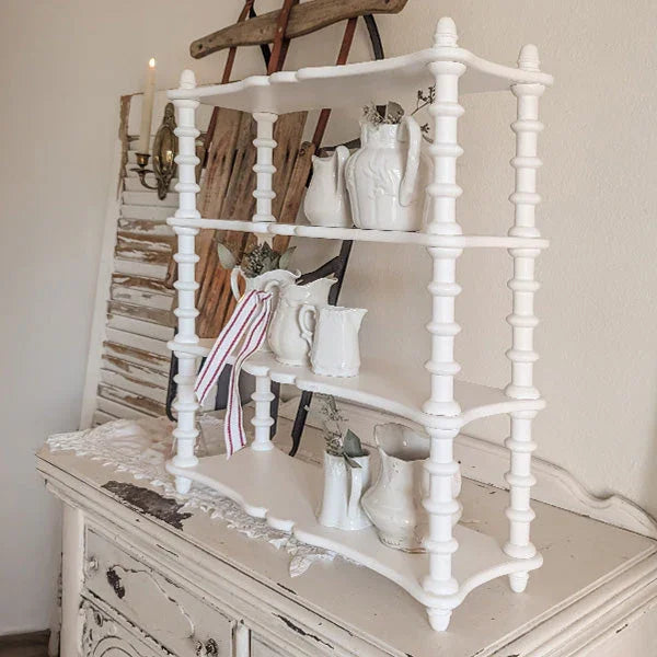 24 Inch White Spindle Wood Shelf Decor Steals