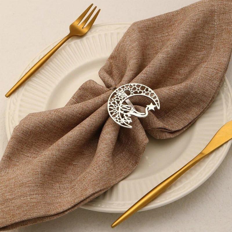 Napkin Rings - Moon Shaped Metal