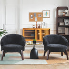 DYHOME 1pc Mid-Century Retro Modern Upholstered Lounge Chair Fabric Accent Chair Sturdy Wooden Frame Armchair, Living Room Bedroom Decoration House Of Avana