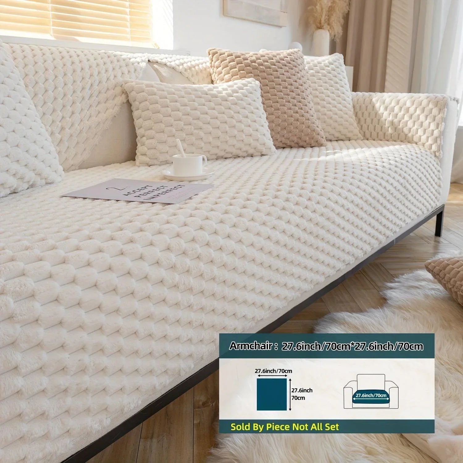 Plush Nordic Sofa Slipcover | non slip couch cover for dogs topspet