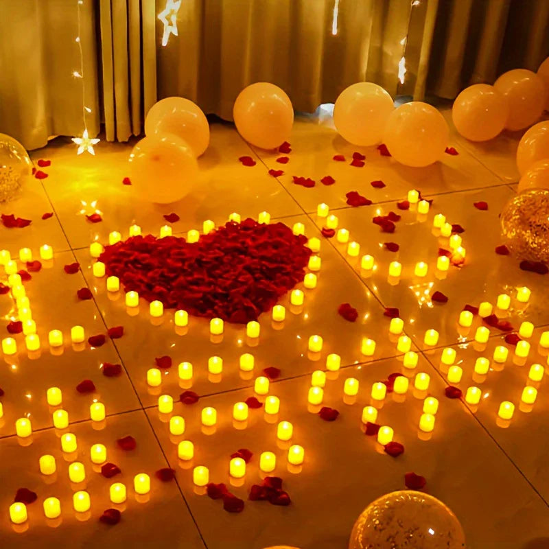 24pcs Flameless LED Candle Lights - Perfect for Halloween & Christmas Decor, Party Ambiance Enhancements, White, Halloween Decorations, Perfect for Winter, New Year, Best for Christmas Ramadan Mubarak House Of Avana