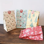 24pcs Set: 12 Assorted Gift Bags + 12 Red Sealing Stickers - DABONAS Christmas Snowflake and Reindeer Holiday Paper Goodie Bag with Decals, for Parties & Festive Celebrations, Holiday Gift Wrapping, Gift Bag Sealing, Holiday House Of Avana