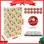 24pcs Set: 12 Assorted Gift Bags + 12 Red Sealing Stickers - DABONAS Christmas Snowflake and Reindeer Holiday Paper Goodie Bag with Decals, for Parties & Festive Celebrations, Holiday Gift Wrapping, Gift Bag Sealing, Holiday House Of Avana
