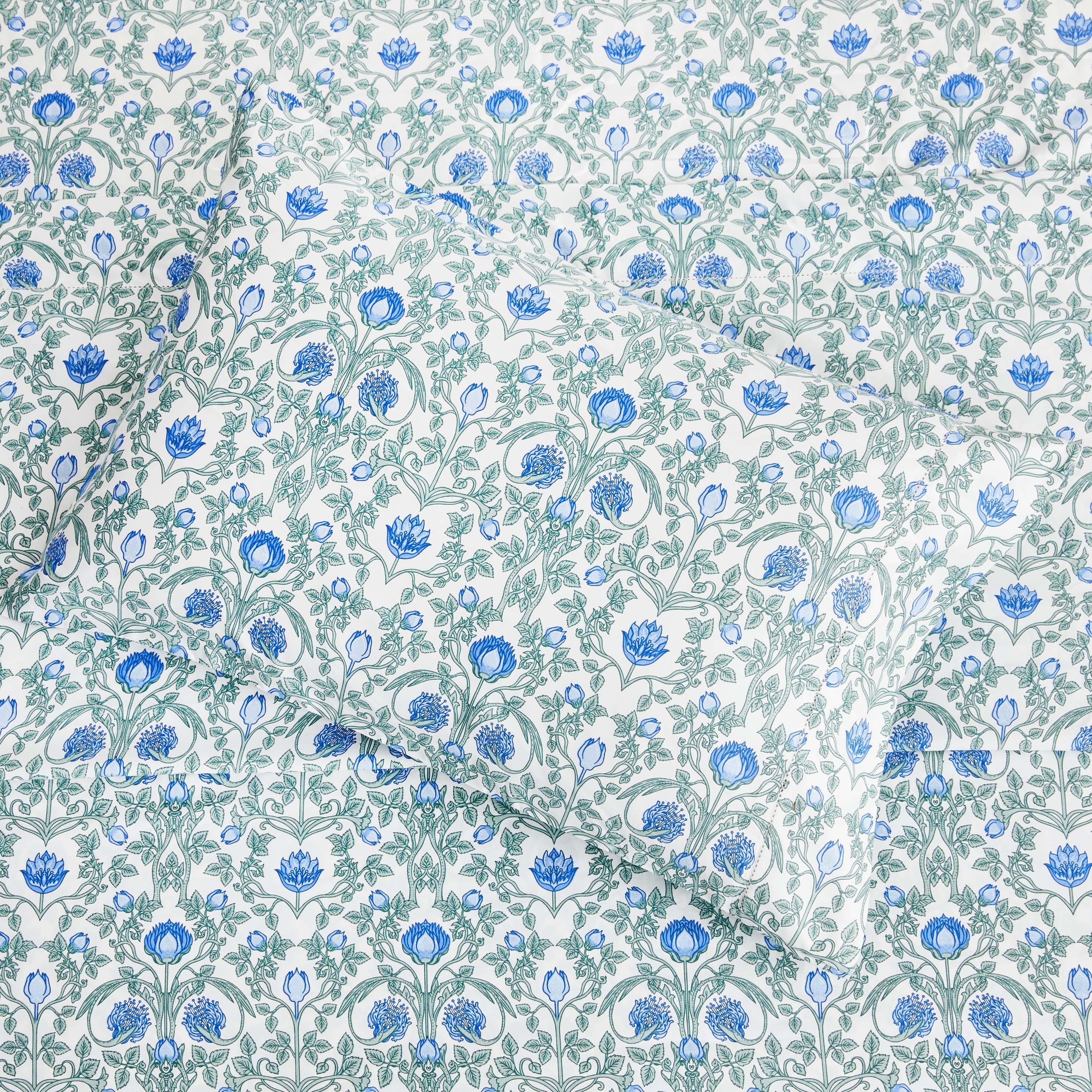 Arts & Crafts Floral Printed Sheet Set Mélange Home