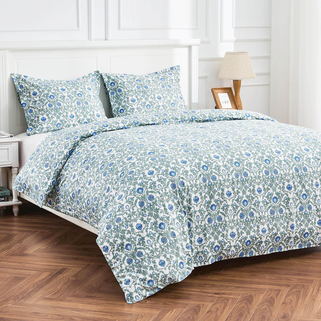 Arts & Crafts Floral Printed Duvet Set Mélange Home