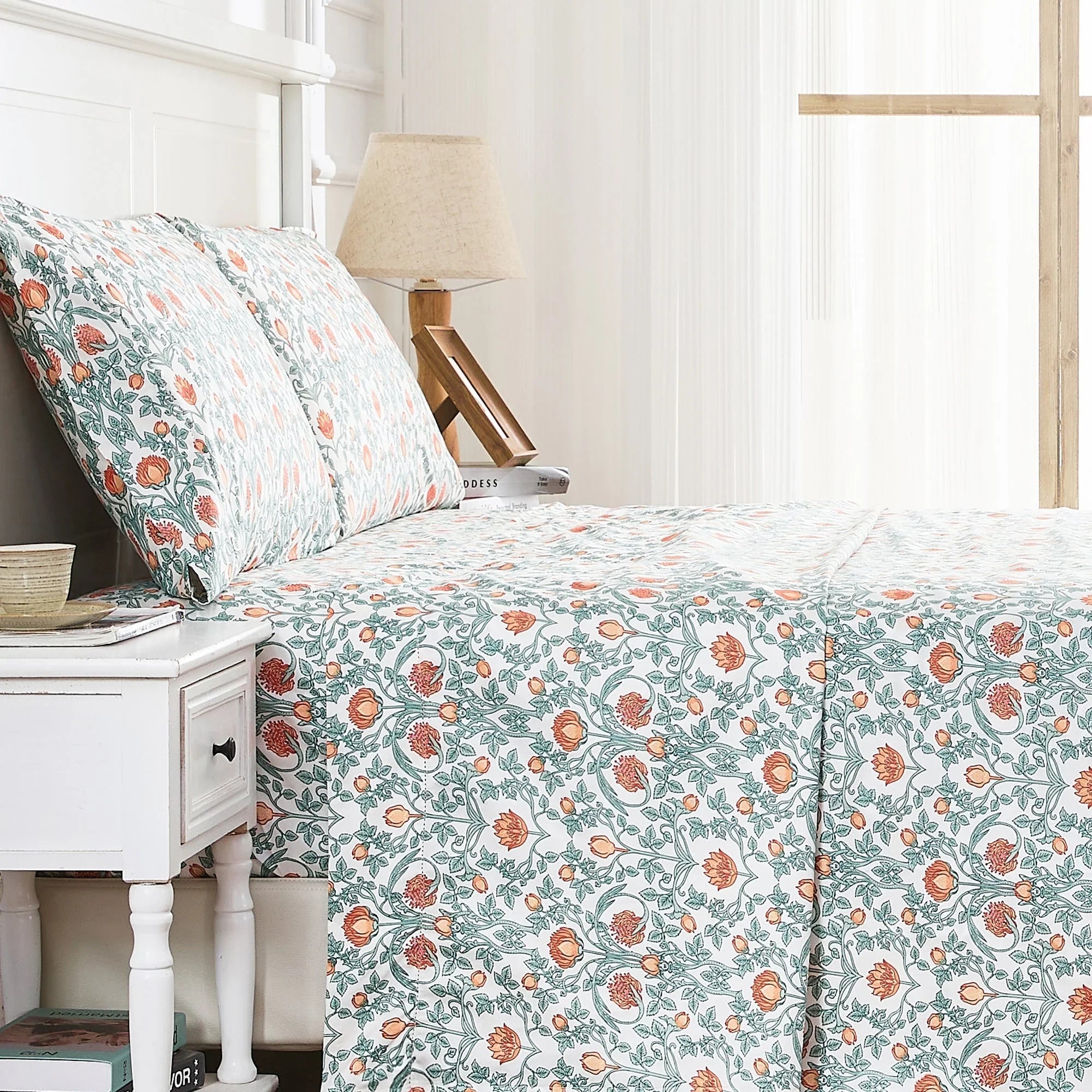 Arts & Crafts Floral Printed Pillowcase Pair Mélange Home