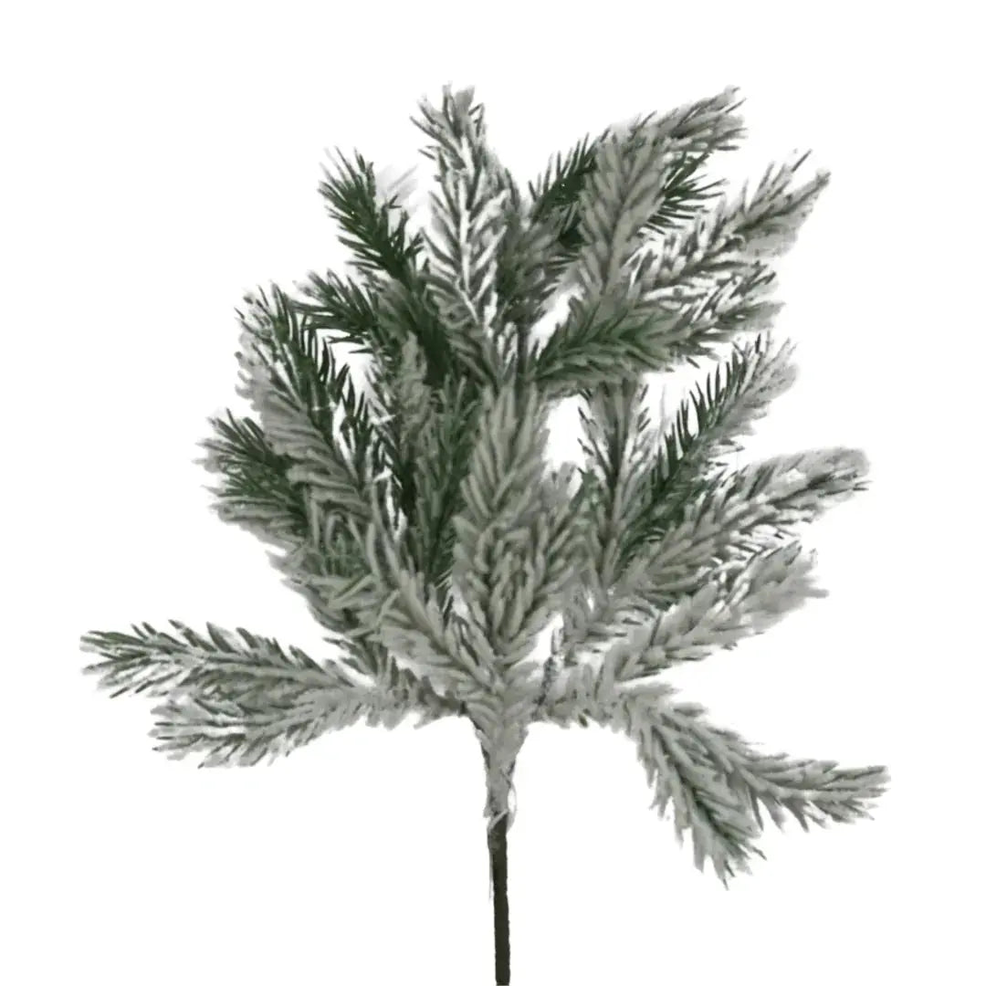 26115 16.5" Snow Pine Spray Green, front view - House Of Avana