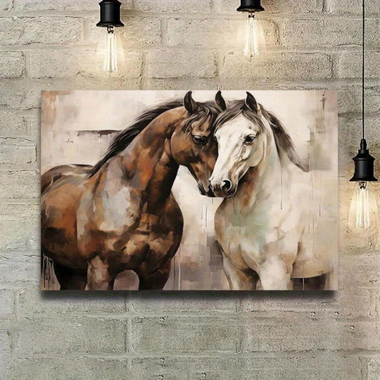 Majestic Horse Couple Canvas Wall Art - House Of Avana
