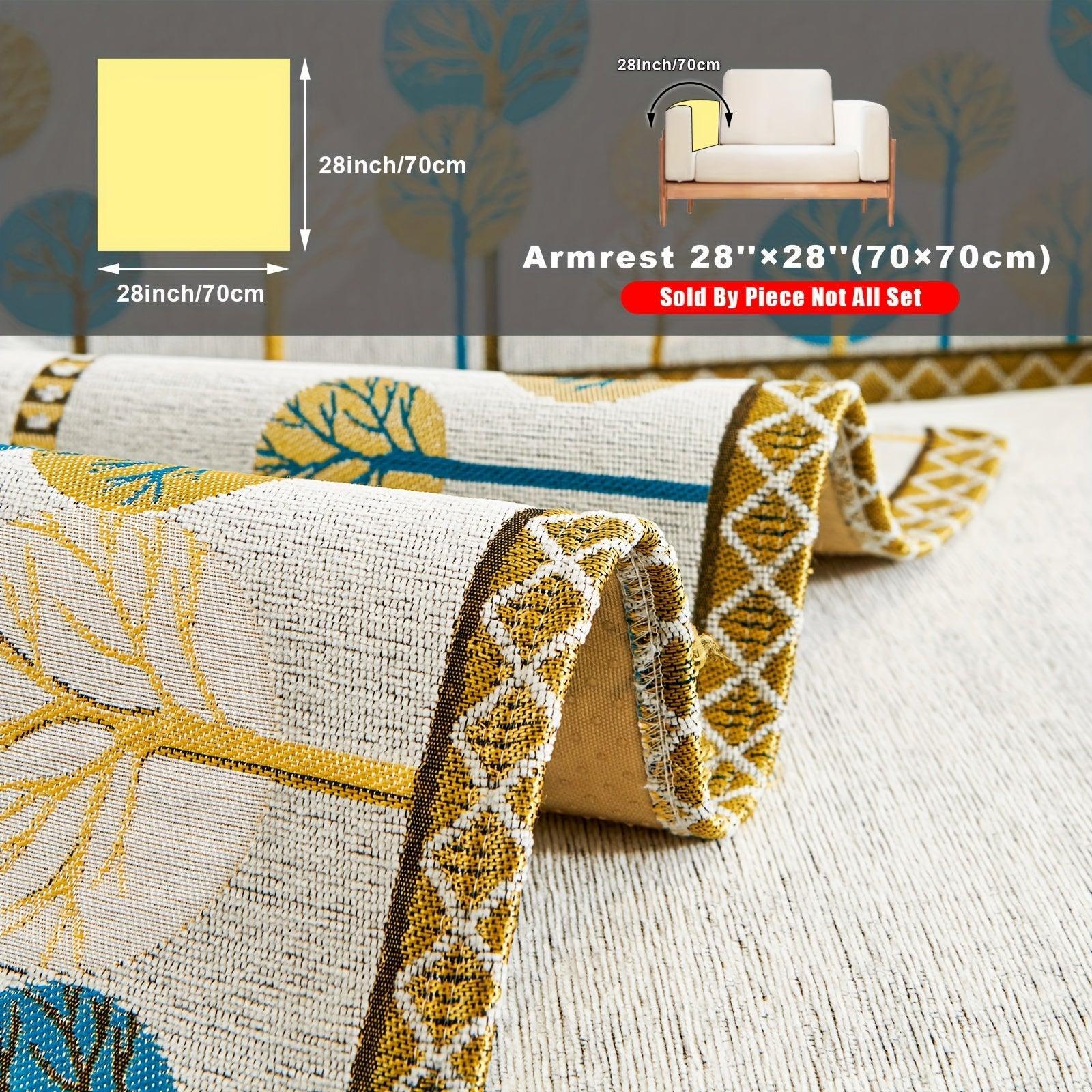 Pet Proof Couch Cover - Boho Chenille Sofa Cover with Tree Embroidery topspet