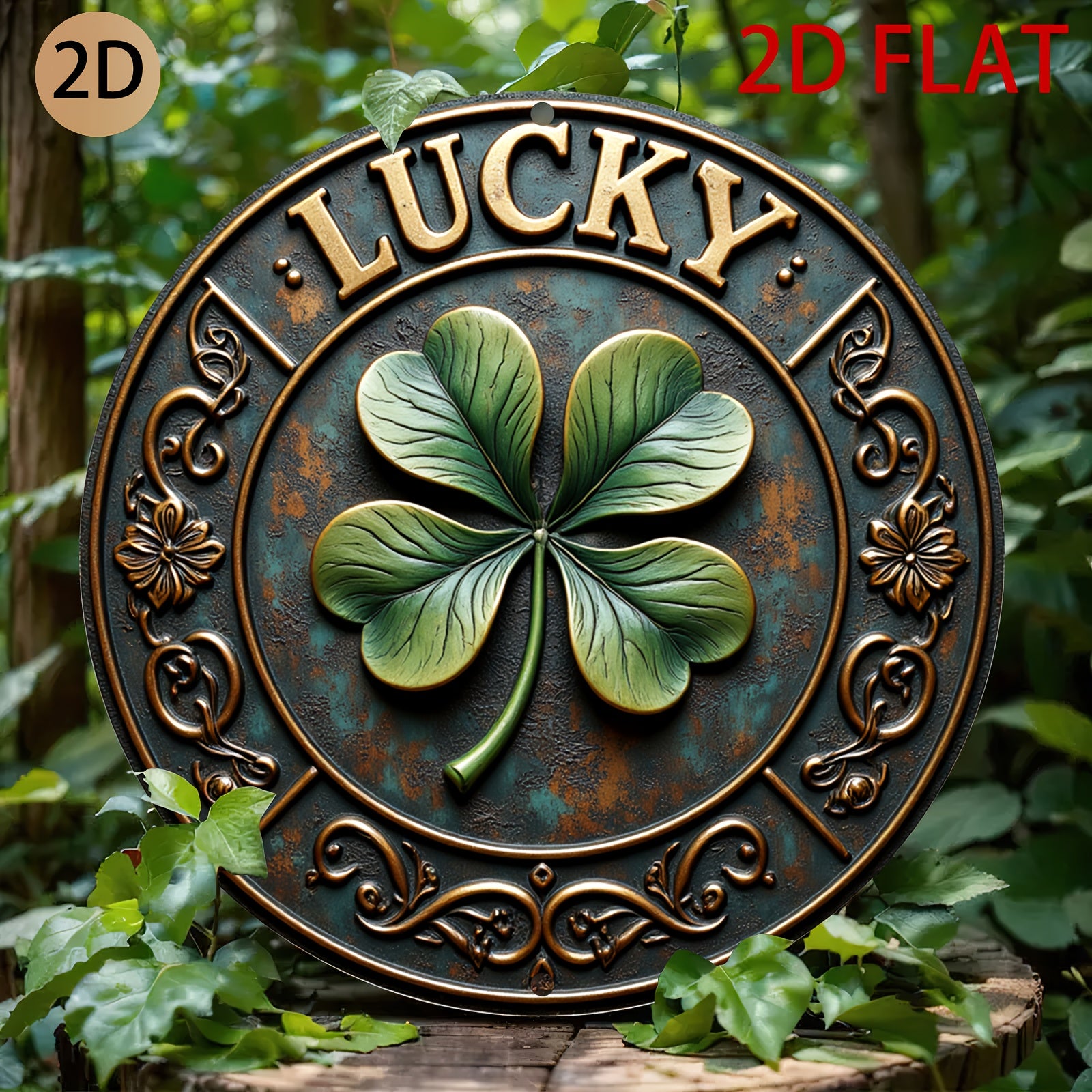 Wall Art - Vintage Metal Lucky Clover