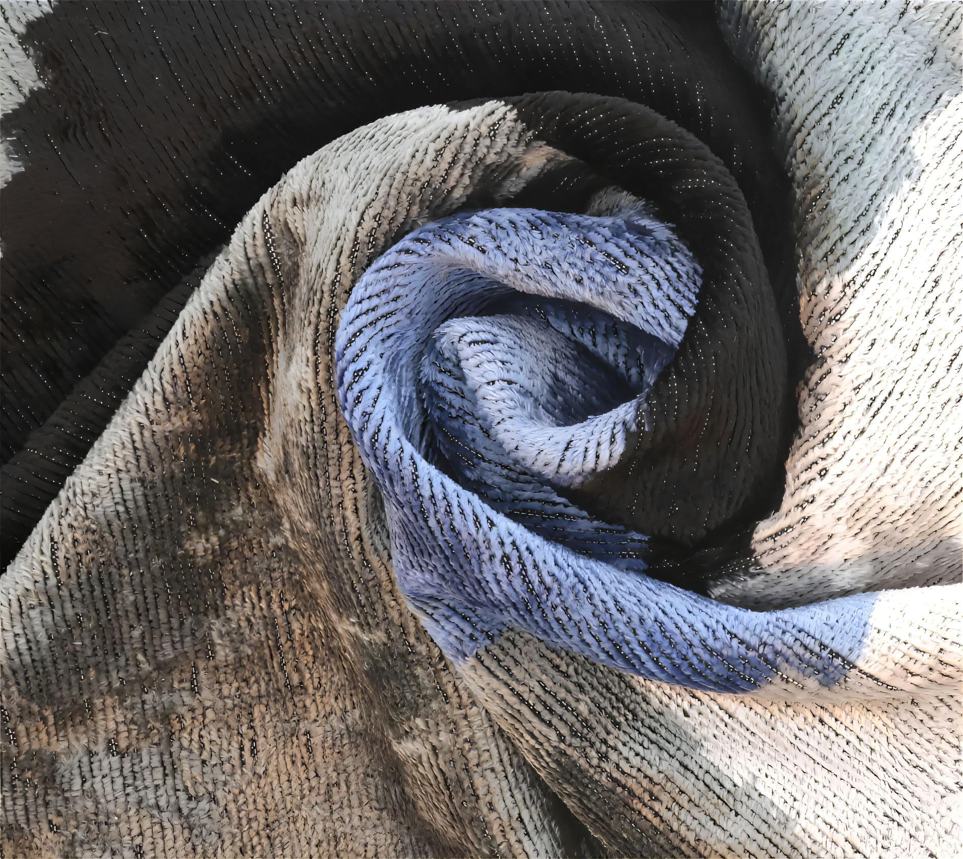 Handmade Silk Velvet Abstract Throw Pillow - 20x20, Modern Blue, Black, and Gray Design with Down Feather Insert Canvello