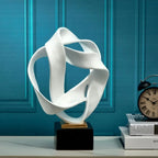 Modern Abstract Ribbon Sculpture – Luxury Resin Home Decor Ornament