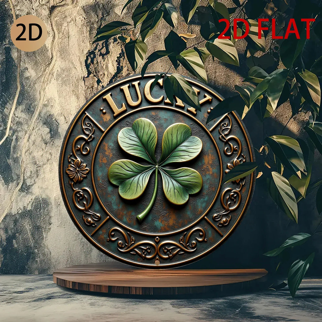 Wall Art - Vintage Metal Lucky Clover