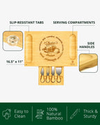 Cheese Board w/knives, 16.5"x11" Royal Craft Wood