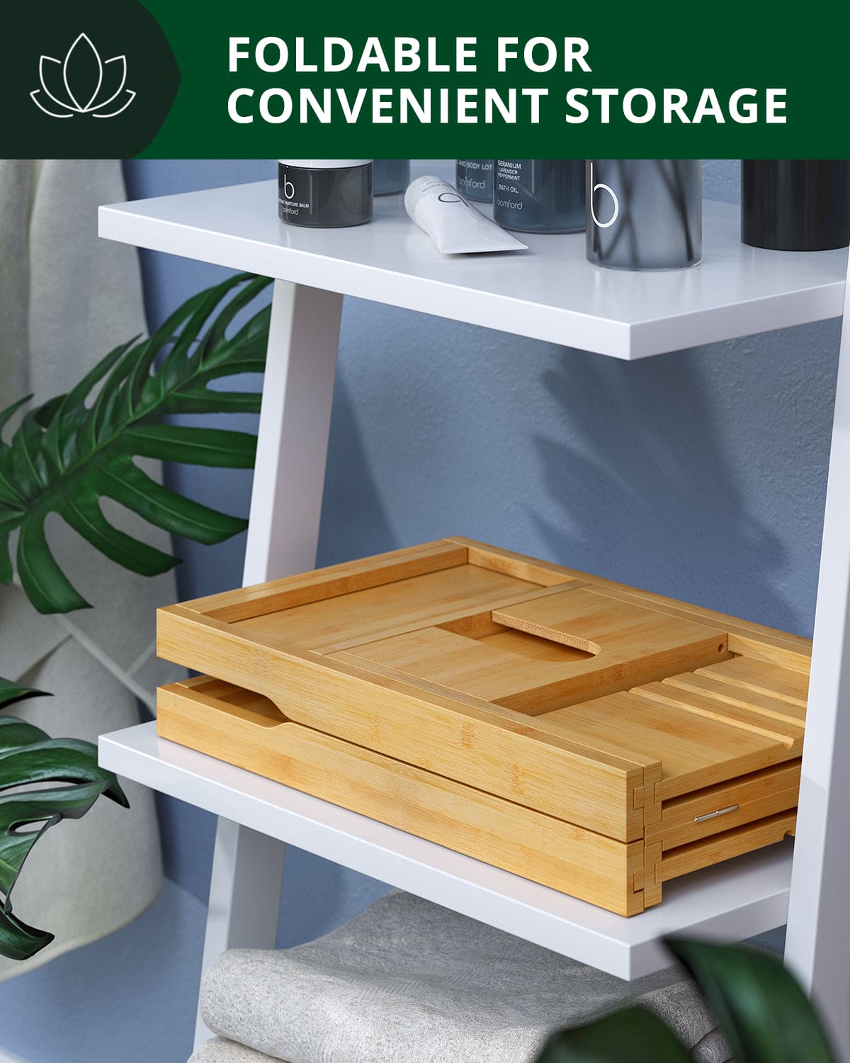 Bathtub Caddy Tray, Natural Royal Craft Wood