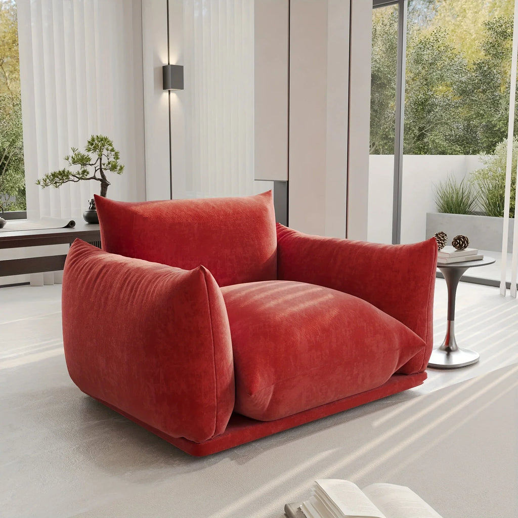 [Modern Chenille Sofa Chair] Modern Chenille Single Sofa Chair, 50.39" Deep Seat Accent Couch for Small Spaces - Living Room, Apartment, Office House Of Avana