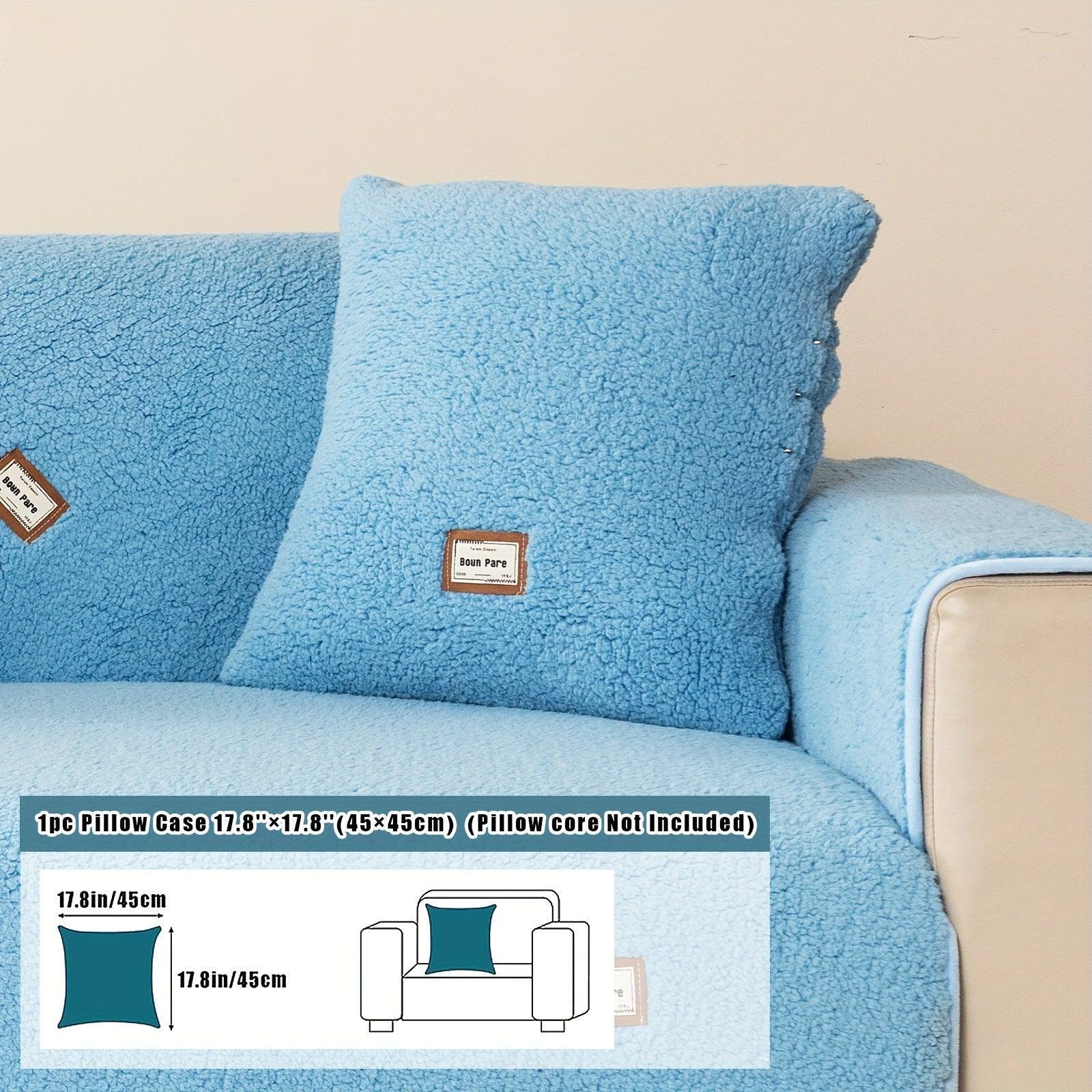 Durable 3 cushion couch cover | High-Quality Plush Sherpa Sofa Cover topspet