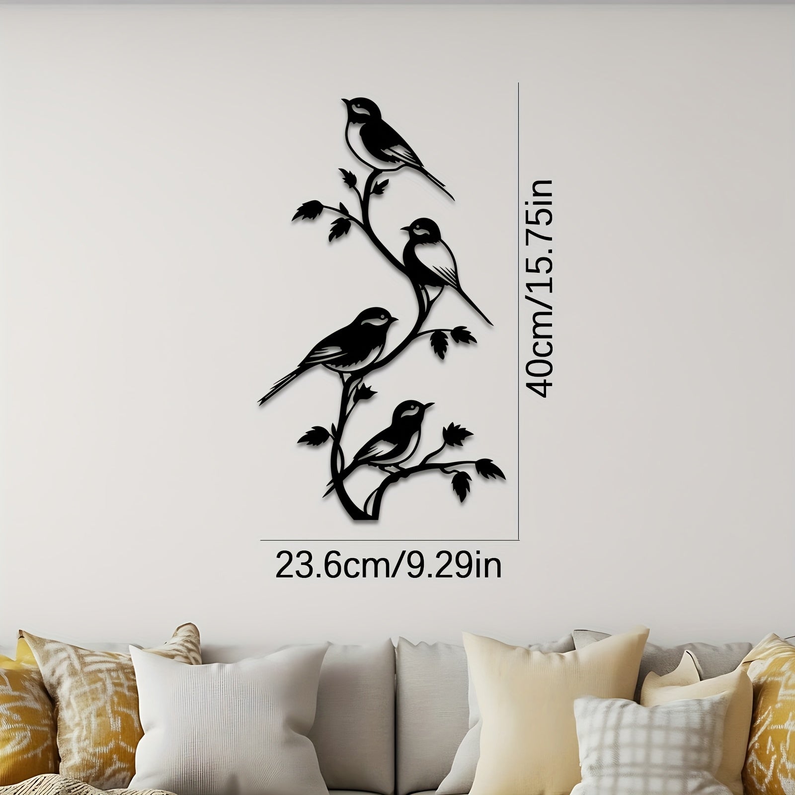 2D Flat, 1pc Vintage Metal Bird Silhouette Wall Sculpture - Handcrafted Laser-Cut Iron Art, Nature-Inspired Rustic Decor for Bedroom, Living Room, Office - Unique Housewarming Gift, No Electricity Needed, Office Decoration | House Of Avana