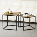 [2pcs Nordic Iron Art Tables] 2pcs Set, Minimalist Modern Nordic Iron Art Square Coffee Table and Side Tables for Living Room or Bedroom House Of Avana