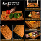 [Extra Large Cutting Board] KIKCOIN Extra Large Cutting Board | Five-layer Thickening, Juice Groove, Hidden Handle, Knife-friendly, Kitchen Gadgets, Kitchen Must Haves, Gift for Family And Friends, Mother's Day, Easter, Ramad House Of Avana