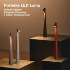 Modern LED Table Lamp with Touch Control - Rechargeable Battery-Powered Desk Light, Matte Black Finish & Adjustable Brightness for Home Office, Living Room, Bedroom Decor, Desk Lamp Rechargeable, Bedroom Lighting, Sleek Desig House Of Avana