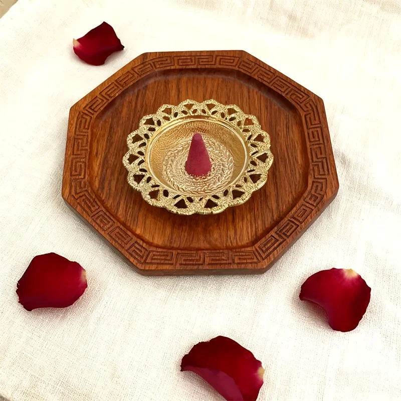 Golden Incense Burner - Elegant Tower Diffuser