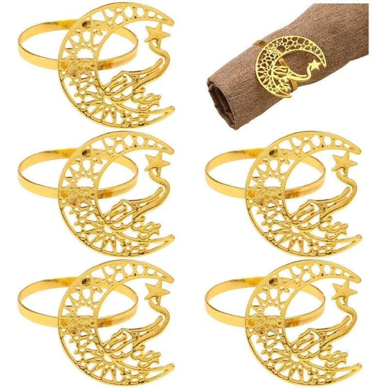 Napkin Rings - Moon Shaped Metal