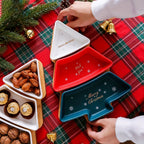 A Set of Detachable Ceramic Plates Shaped Like a Christmas Tree, Including Three Removable Dishes And a Base, Suitable for Holding Nuts, Snacks, Candies, Etc. Ideal for Christmas Parties, Everyday Use, Restaurants, Kitchens, House Of Avana