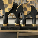 2pc Black Gold Elephant Statue Decor House Of Avana