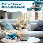 S Natural Recycled Wood Decorative Balls & Rattan Twigs - Blue Series Charming Style Assorted Spherical... - House Of Avana