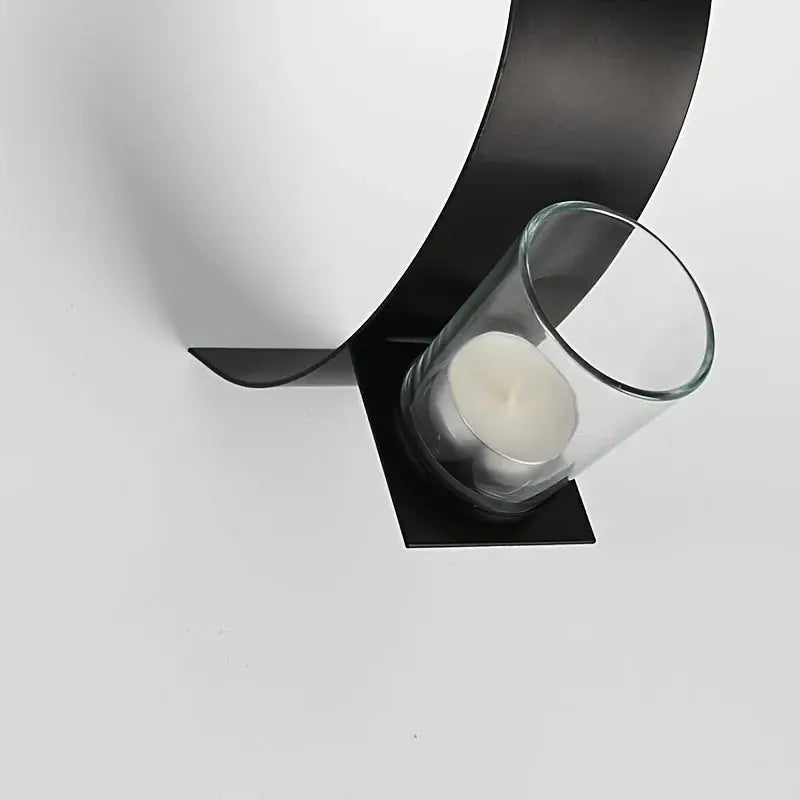 S, Wall Sconce Candle Holder, 3d Curved Wall Candle Holder, Black Iron Candle Holder, Wall Hanging... - House Of Avana