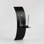 S, Wall Sconce Candle Holder, 3d Curved Wall Candle Holder, Black Iron Candle Holder, Wall Hanging... - House Of Avana