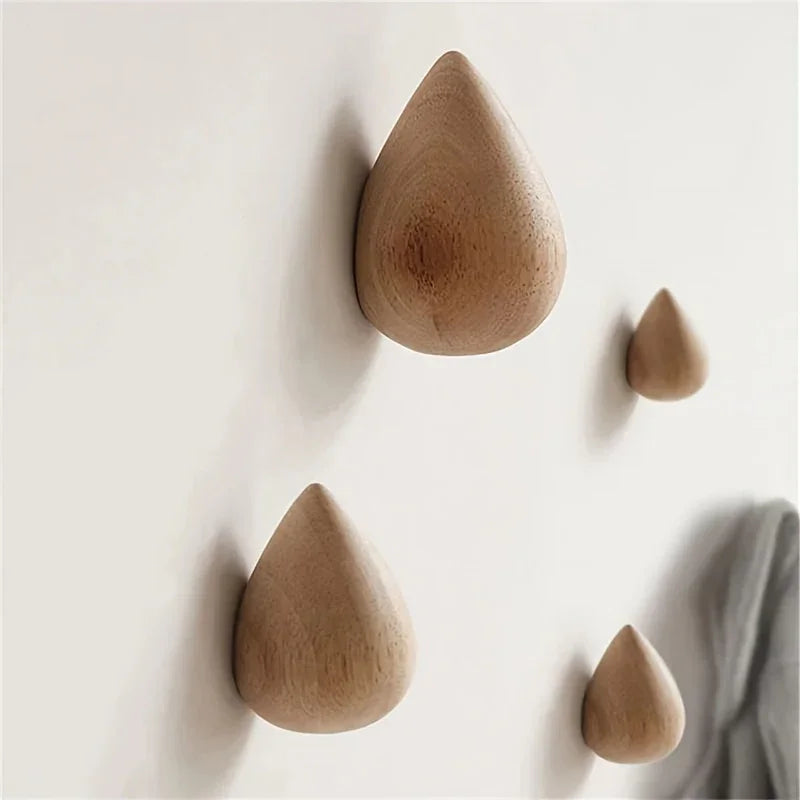 S Wooden Teardrop Hooks - Heavy Duty Wall Hooks for Keys, Hats, Bags, Scarves - Rustic Farmhouse Decor -... - House Of Avana [[SKU:HOA-ENF-003]]