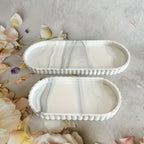 S Bathroom Vanity Tray, 19.81cm and 29.97cm Marble Pattern Bathroom Trays for Counter, Perfume Key... - House Of Avana