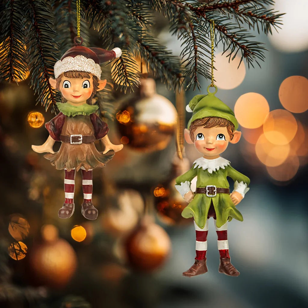 2pcs Christmas Gnome 3D Hanging Ornaments, Gnome 3D Sculpture Resin Decorations, Christmas Gift and Christmas Tree Ornaments, for Christmas Tree, Dining Room, Holiday Shoppers, Home Decorators, Handcrafted Details, Festive De House Of Avana