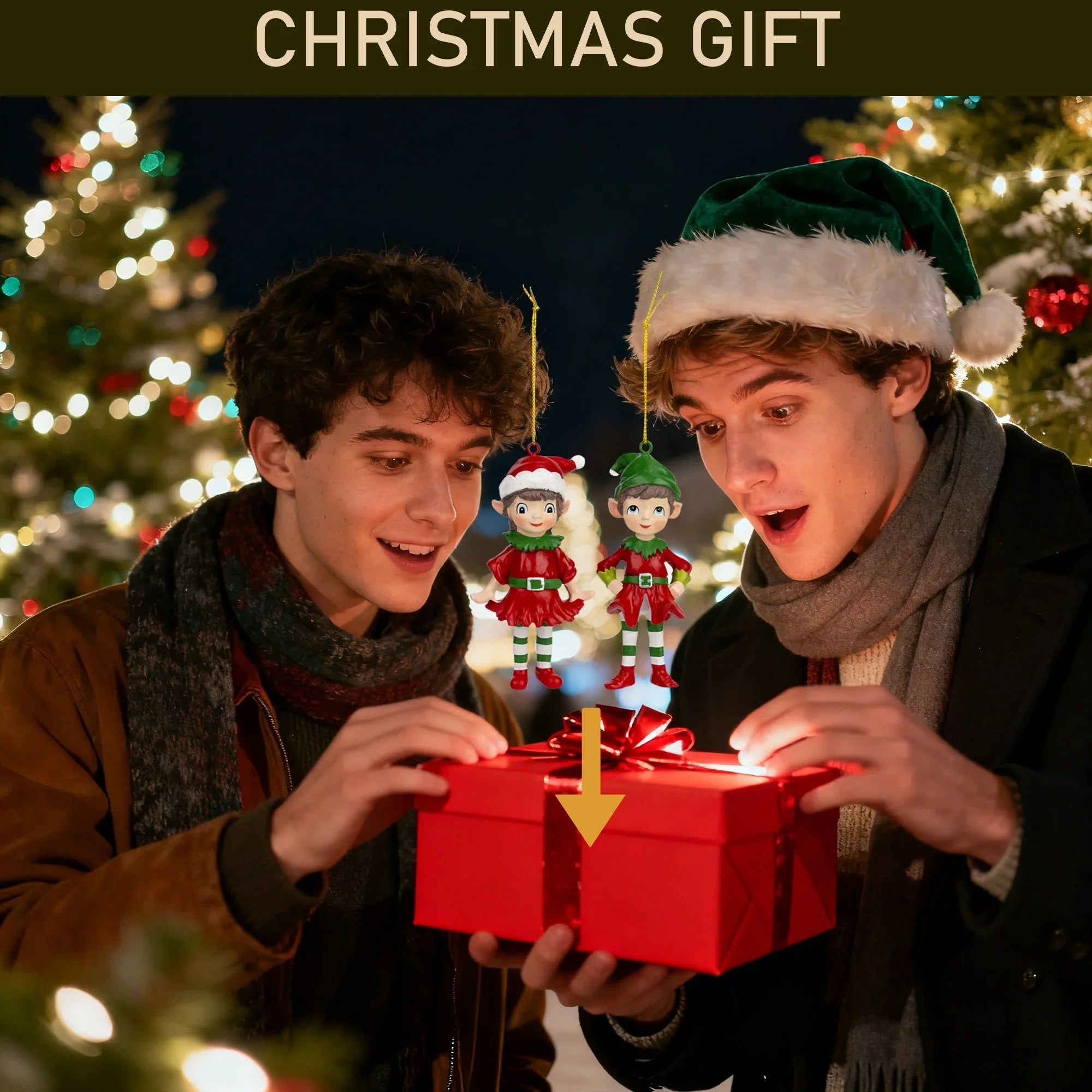 2pcs Christmas Gnome 3D Hanging Ornaments, Gnome 3D Sculpture Resin Decorations, Christmas Gift and Christmas Tree Ornaments, for Christmas Tree, Dining Room, Holiday Shoppers, Home Decorators, Handcrafted Details, Festive De House Of Avana