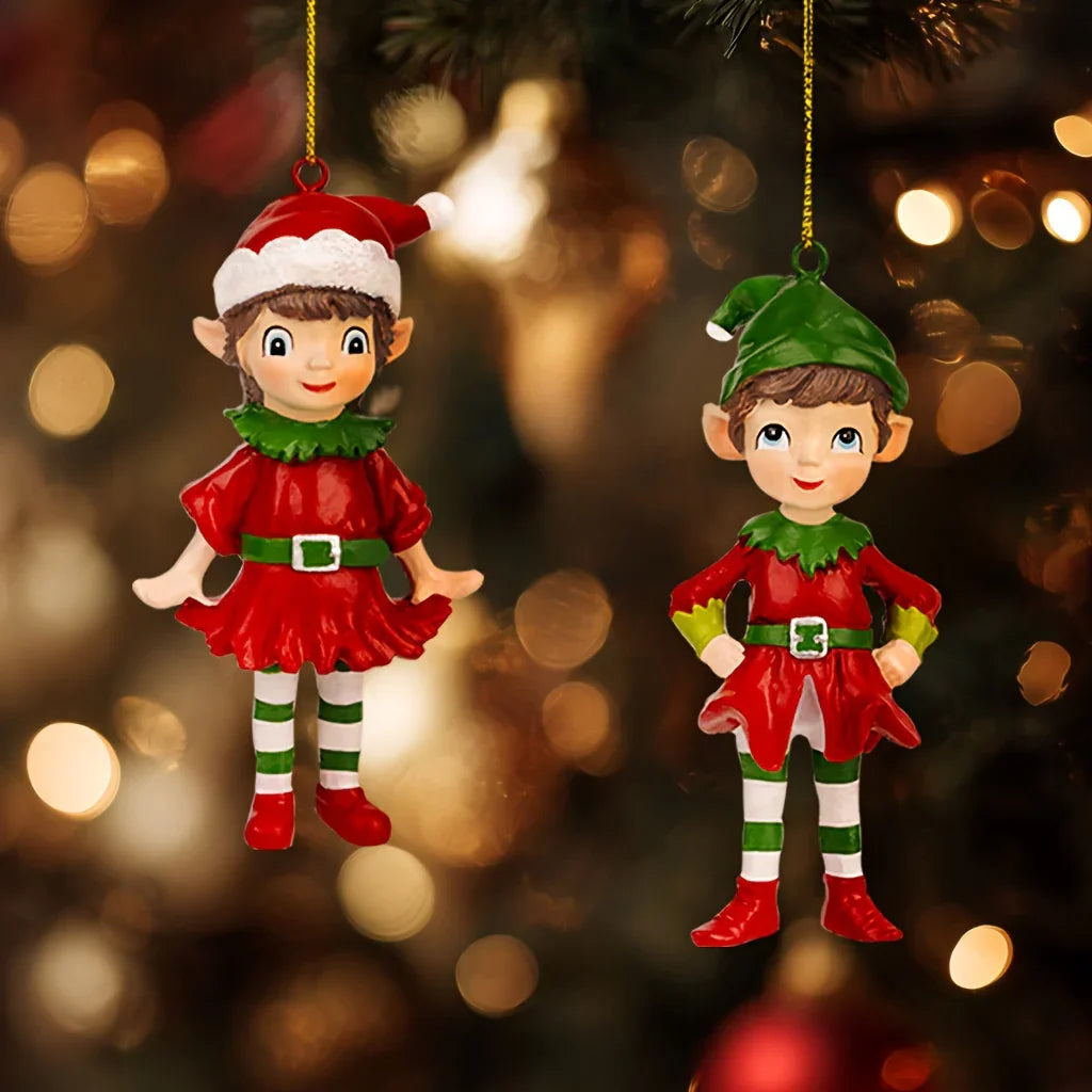 2pcs Christmas Gnome 3D Hanging Ornaments, Gnome 3D Sculpture Resin Decorations, Christmas Gift and Christmas Tree Ornaments, for Christmas Tree, Dining Room, Holiday Shoppers, Home Decorators, Handcrafted Details, Festive De House Of Avana