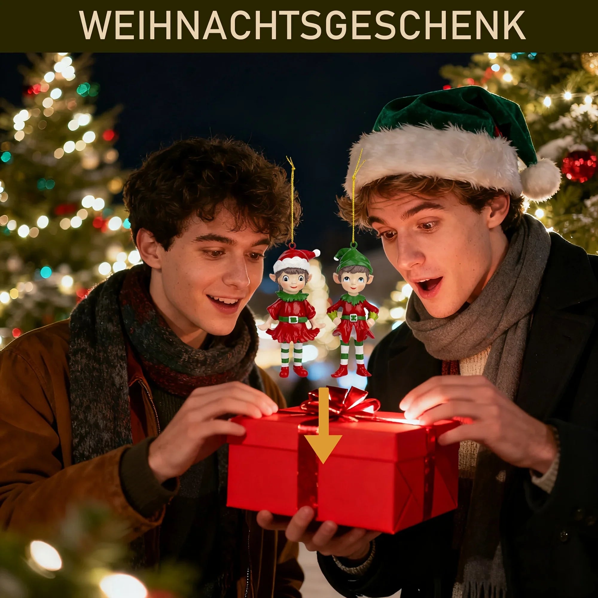 2pcs Christmas Gnome 3D Hanging Ornaments, Gnome 3D Sculpture Resin Decorations, Christmas Gift and Christmas Tree Ornaments, for Christmas Tree, Dining Room, Holiday Shoppers, Home Decorators, Handcrafted Details, Festive De House Of Avana