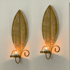 2pcs Nordic Ins Home Leaf Iron Candle Holder • Wall Hanging Wall Decoration • Shooting Props Wall Leaf Iron Candle Holder • Wall Hanging Candle Tray • Template Room Wall Decoration • Family Wedding Decoration Wall P House Of Avana