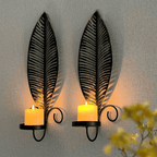 2pcs Nordic Ins Home Leaf Iron Candle Holder • Wall Hanging Wall Decoration • Shooting Props Wall Leaf Iron Candle Holder • Wall Hanging Candle Tray • Template Room Wall Decoration • Family Wedding Decoration Wall P House Of Avana
