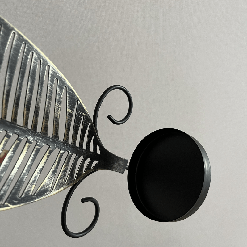 2pcs Nordic Ins Home Leaf Iron Candle Holder • Wall Hanging Wall Decoration • Shooting Props Wall Leaf Iron Candle Holder • Wall Hanging Candle Tray • Template Room Wall Decoration • Family Wedding Decoration Wall P House Of Avana