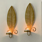2pcs Nordic Ins Home Leaf Iron Candle Holder • Wall Hanging Wall Decoration • Shooting Props Wall Leaf Iron Candle Holder • Wall Hanging Candle Tray • Template Room Wall Decoration • Family Wedding Decoration Wall P House Of Avana
