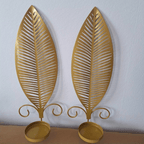 2pcs Nordic Ins Home Leaf Iron Candle Holder • Wall Hanging Wall Decoration • Shooting Props Wall Leaf Iron Candle Holder • Wall Hanging Candle Tray • Template Room Wall Decoration • Family Wedding Decoration Wall P House Of Avana