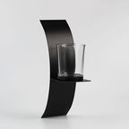 S, Wall Sconce Candle Holder, 3d Curved Wall Candle Holder, Black Iron Candle Holder, Wall Hanging... - House Of Avana