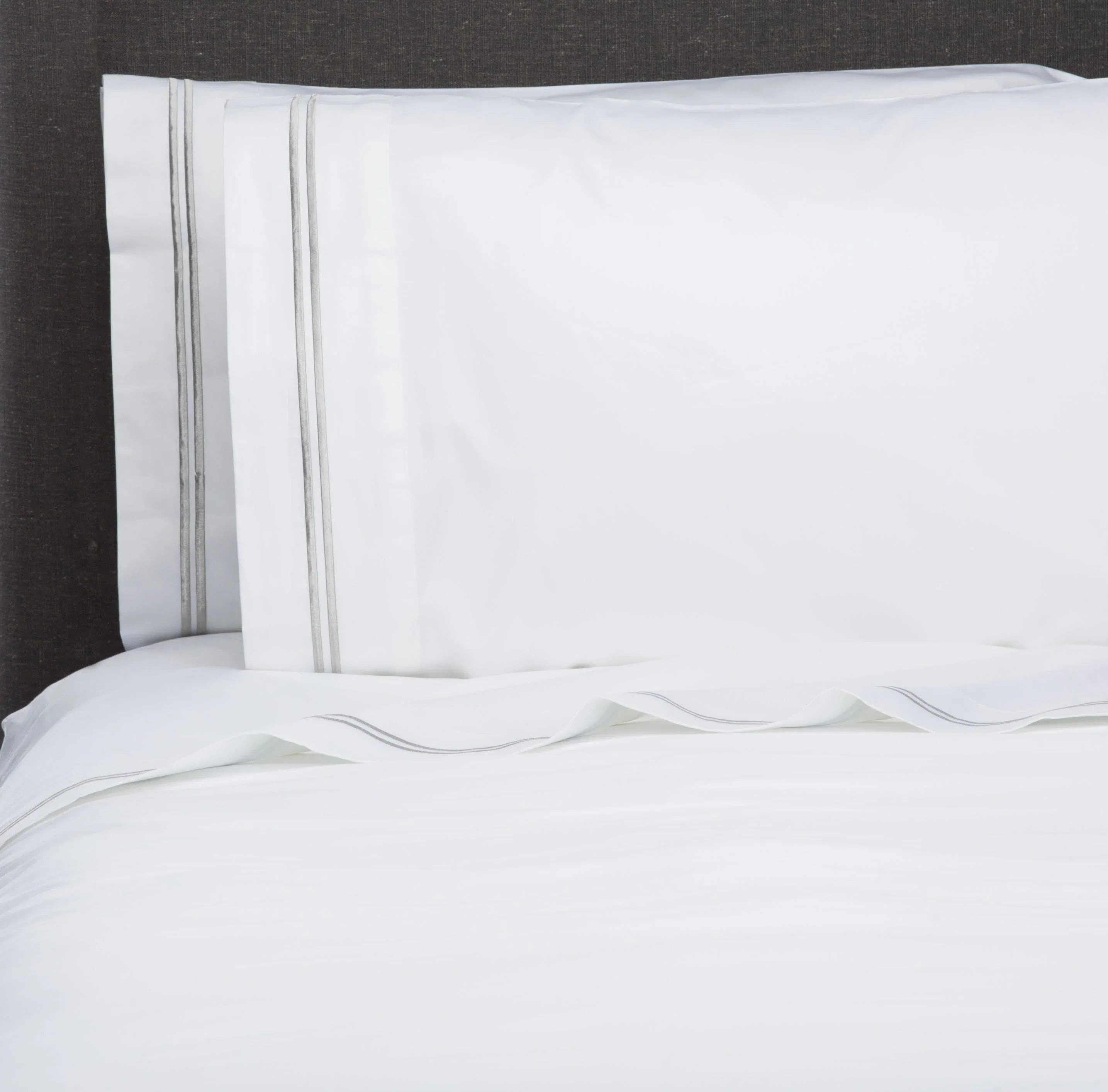 600 Thread Count Double Stripe Embroidered Sheet Set Mélange Home