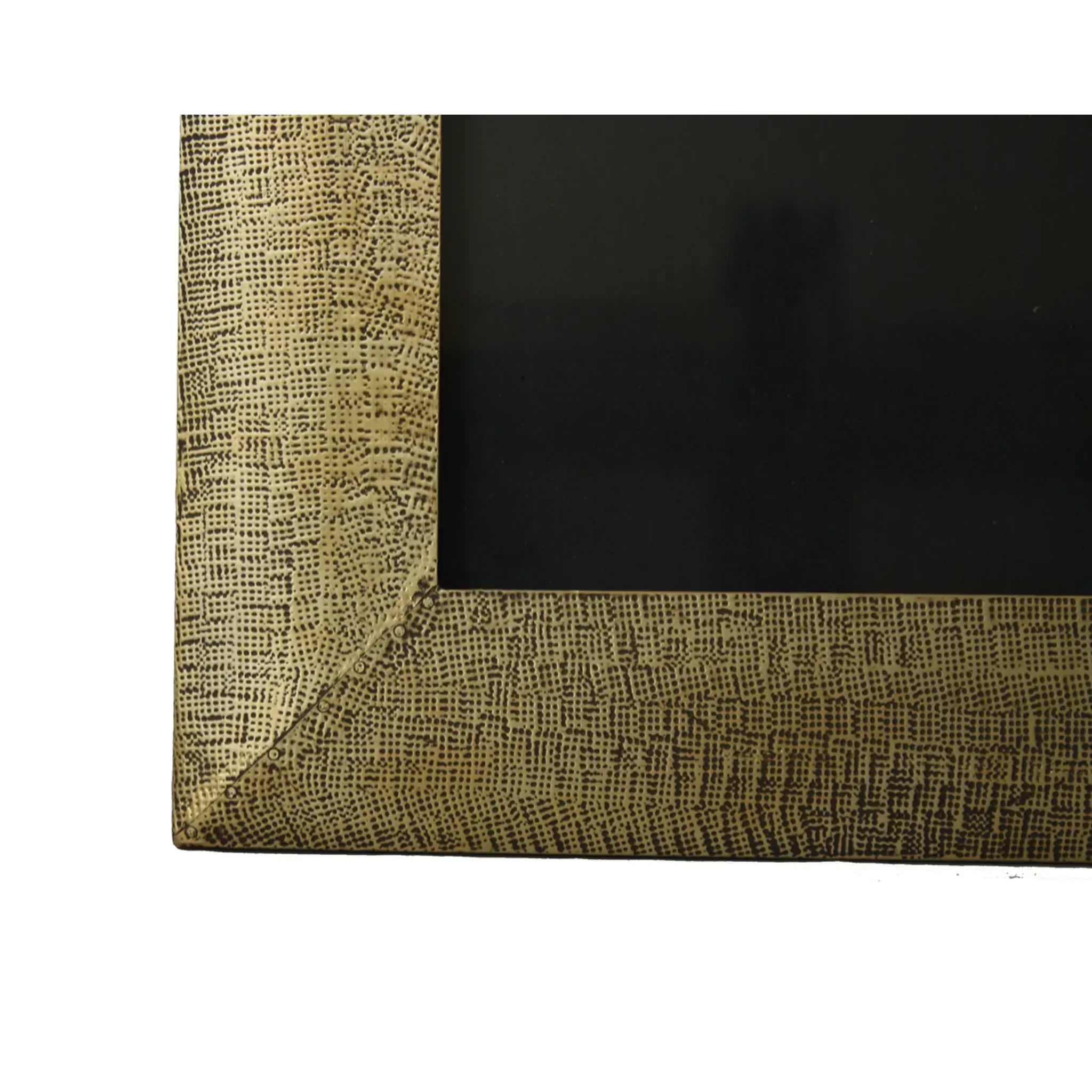 3 Piece Brass Clad Wood Picture Frame Set, close-up view - House Of Avana
