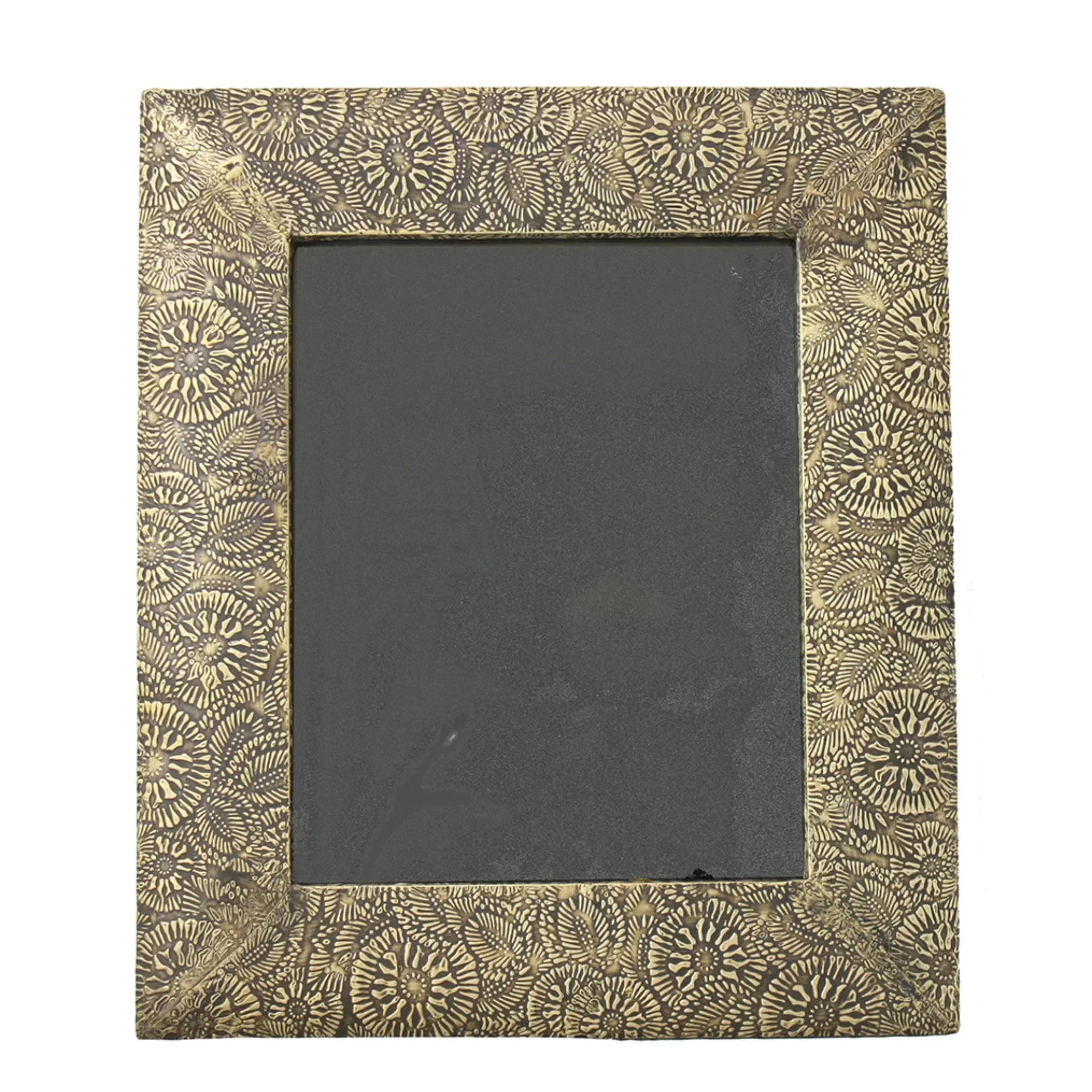 3 Piece Brass Clad Wood Picture Frame Set, texture detail - House Of Avana