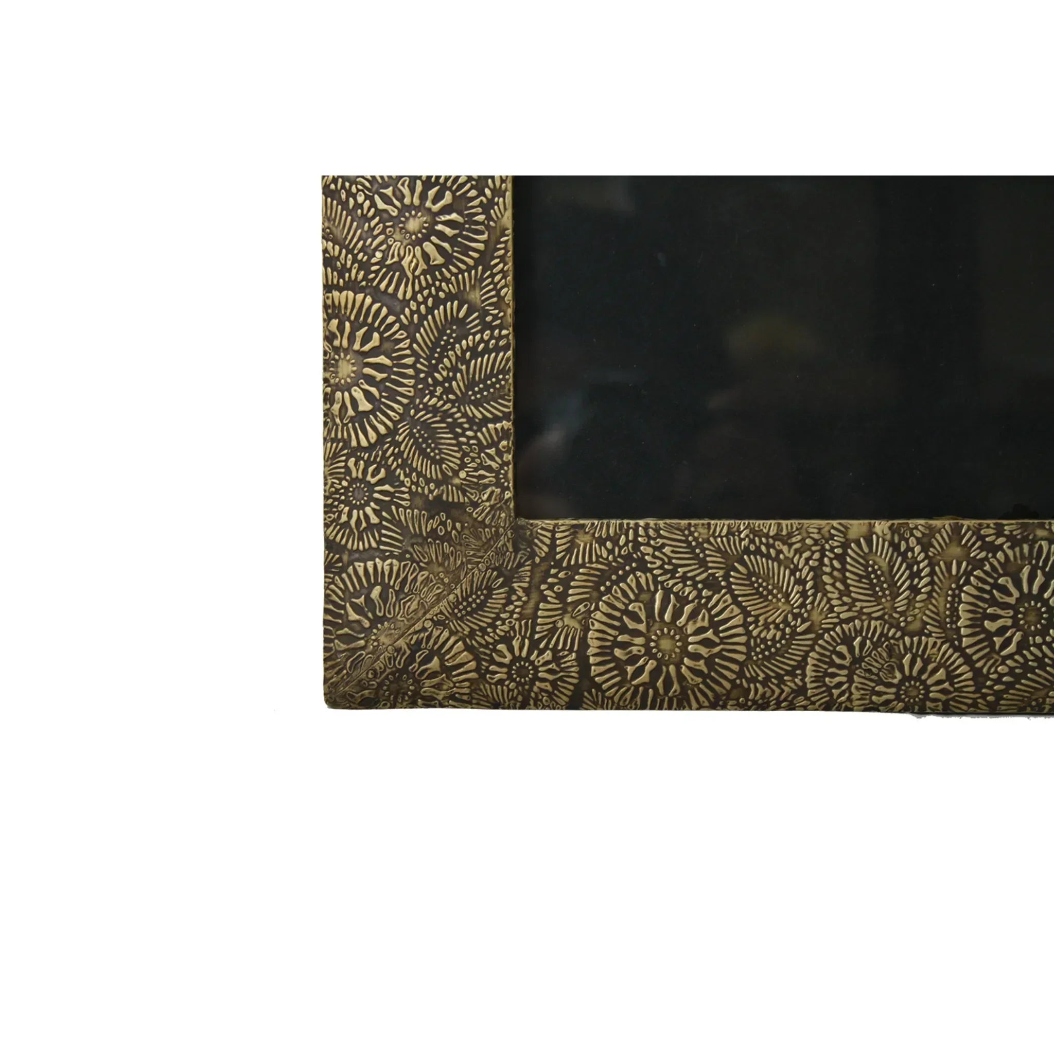 3 Piece Brass Clad Wood Picture Frame Set, dimensions view - House Of Avana