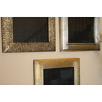3 Piece Brass Clad Wood Picture Frame Set, detail shot - House Of Avana