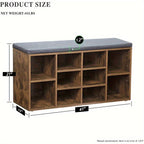 Shoe Storage Bench, Entryway Bench with Storage, 3-Tier Shoe Rack Bench 10 Cubbies Adjustable Shelves Shoe Organizer Shelf for Hallway Front Door Living Room Bedroom House Of Avana